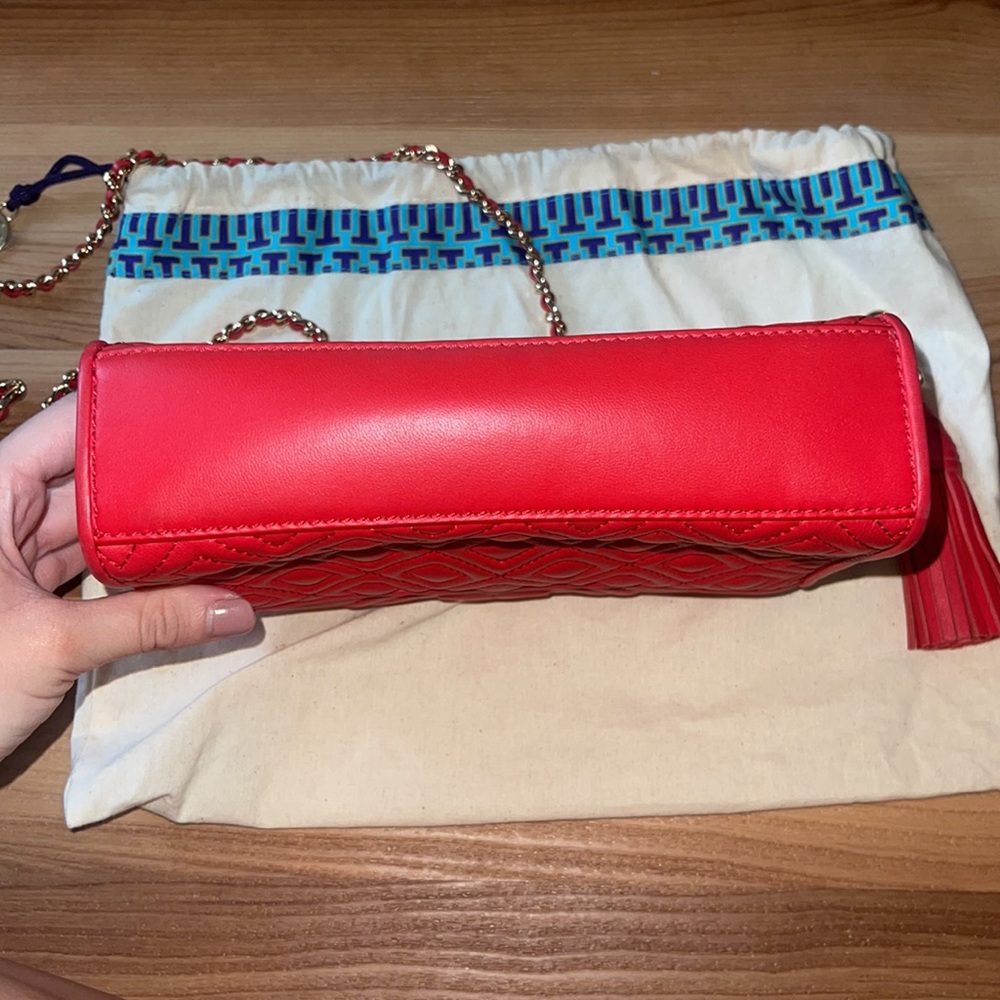 Tory Burch Fleming Red Chain Purse - Picture 11 of 12